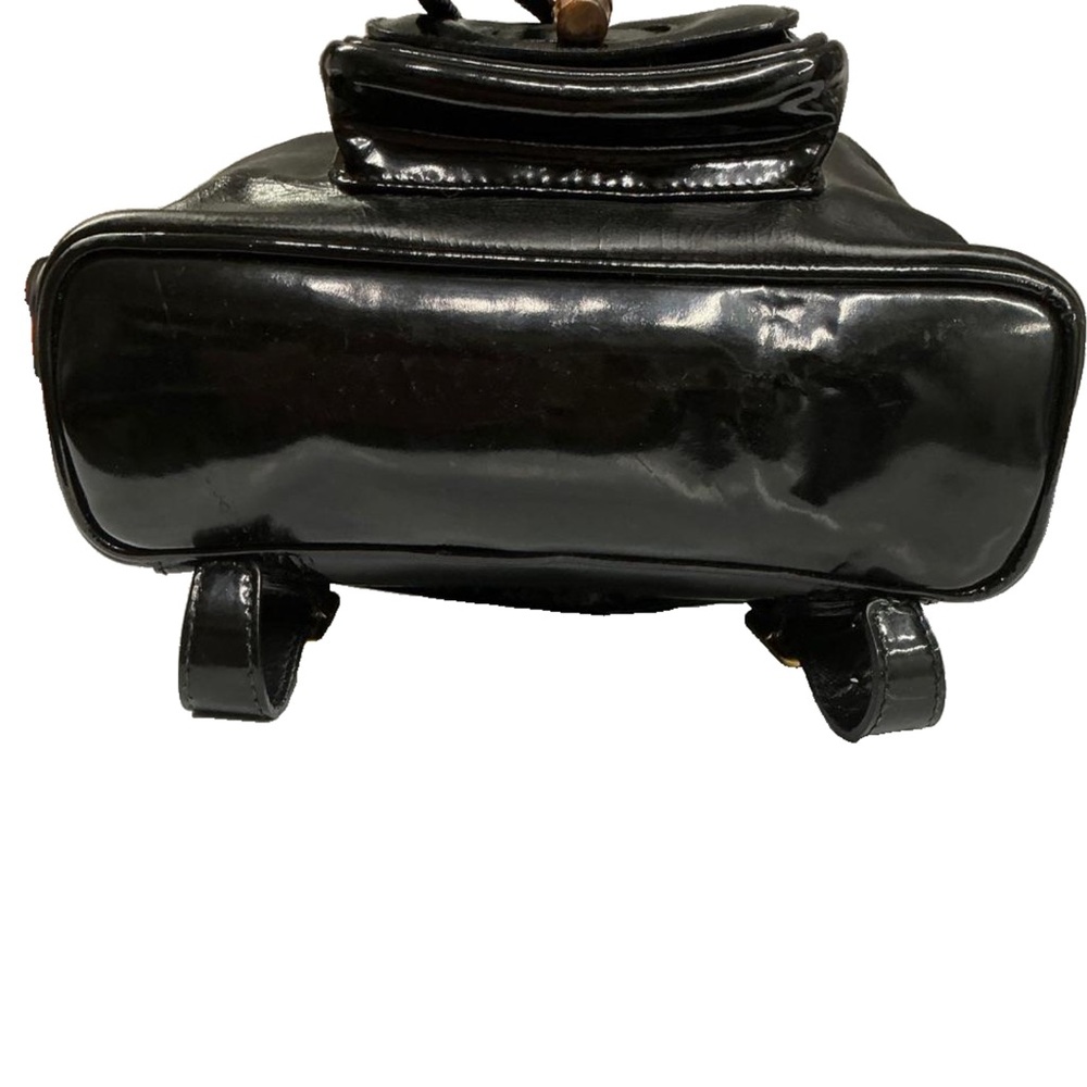 Gucci Black Bamboo Patent Leather Backpack - Picture 8 of 12